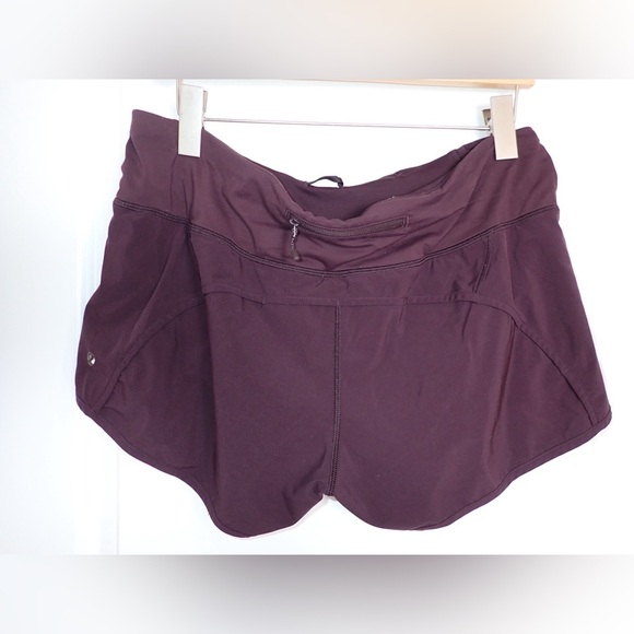 Lululemon Run Times II Lined Running Shorts 4" inseam Maroon Dark Adobe size 10 - Picture 2 of 8